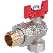 Rommer шаровой кран угловой с американкой  1/2