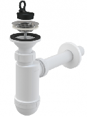Сифон для умывальника Ø32 с нержавеющей peшeткой Ø63 A410, ALCAPLAST
