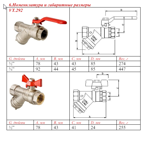 VT293Кран шар. 1/2