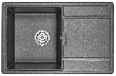 Мойка кухонная кварц GR-7804 ЧЕРНАЯ Granula (мет. сифон), GRANULA