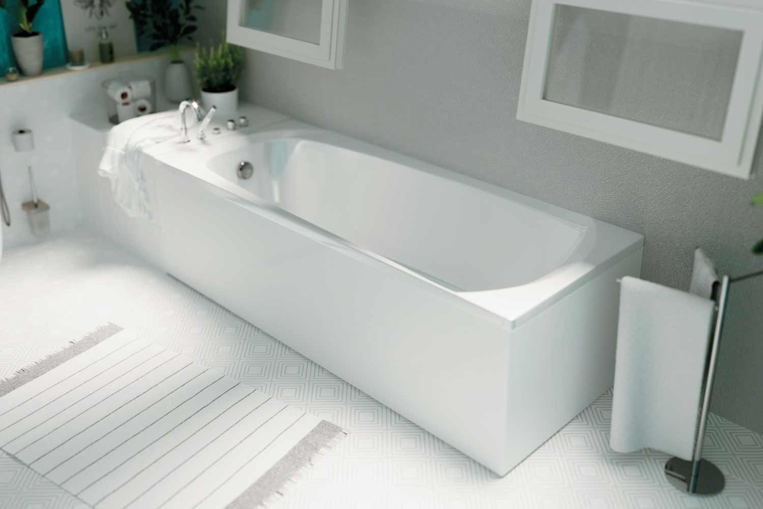 Ванна акрил 1MARKA ELEGANCE 170*70+каркас без панели, без сифона
