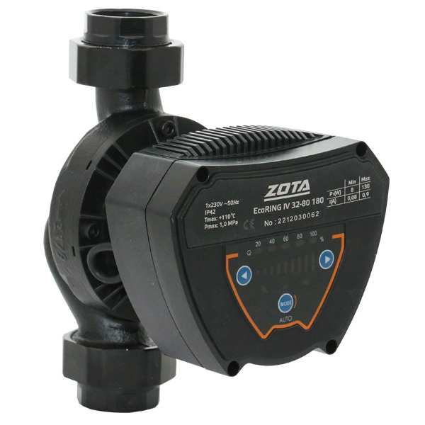 Насос циркуляц. (отопл.) с част. EcoRING IV 25-80 180  с гайками ZOTA