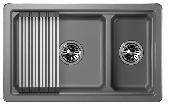 Мойка кухонная подстольная KS-7304U АЛЮМИНИУМ Kitchen Space (ролл-мат,дозатор, мет. сифон), GRANULA