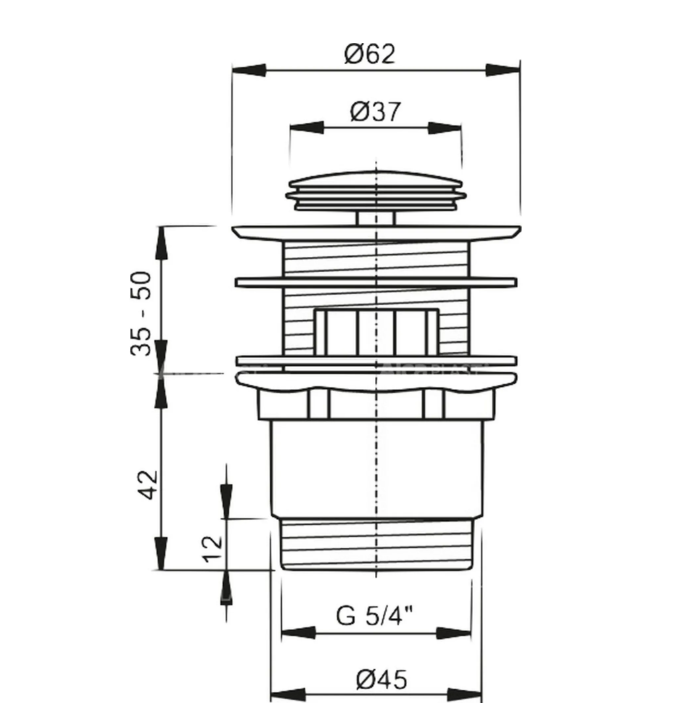 Водослив для умывальника click/clack 5/4