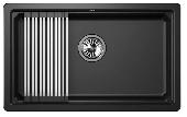 Мойка кухонная подстольная KS-7303U ШВАРЦ Kitchen Space (ролл-мат,дозатор, мет. сифон), GRANULA