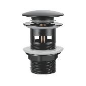 A480F-1 Донный клапан ACCOONA с переливом (кнопка).  Цвет: черный (56)