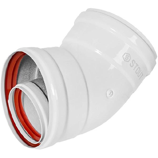 Коакс.отвод Ø60/100 - 45° м/м STOUT (SCR-6010-000145)