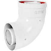Коакс.отвод Ø60/100 - 90° п/п STOUT (SCR-6010-000090)