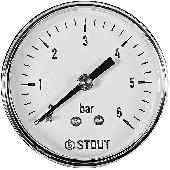 Манометр аксиальный. Корпус Dn 63 мм 1/4 , 0... 6 бар, кл.2.5 STOUT (SIM-1009-630608)