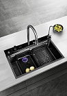 Мойка многофункц. ПРОФСАН PSM-9952GR 750х460х200мм (+кран д/питьев.воды, автоматич.слив) ГРАФИТ